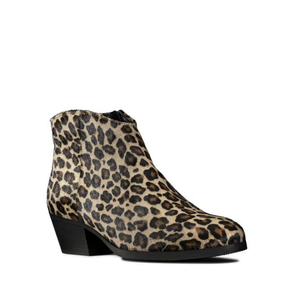 Clarks Womens Mila Myth Ankle Boots Leopard | UK-1748359